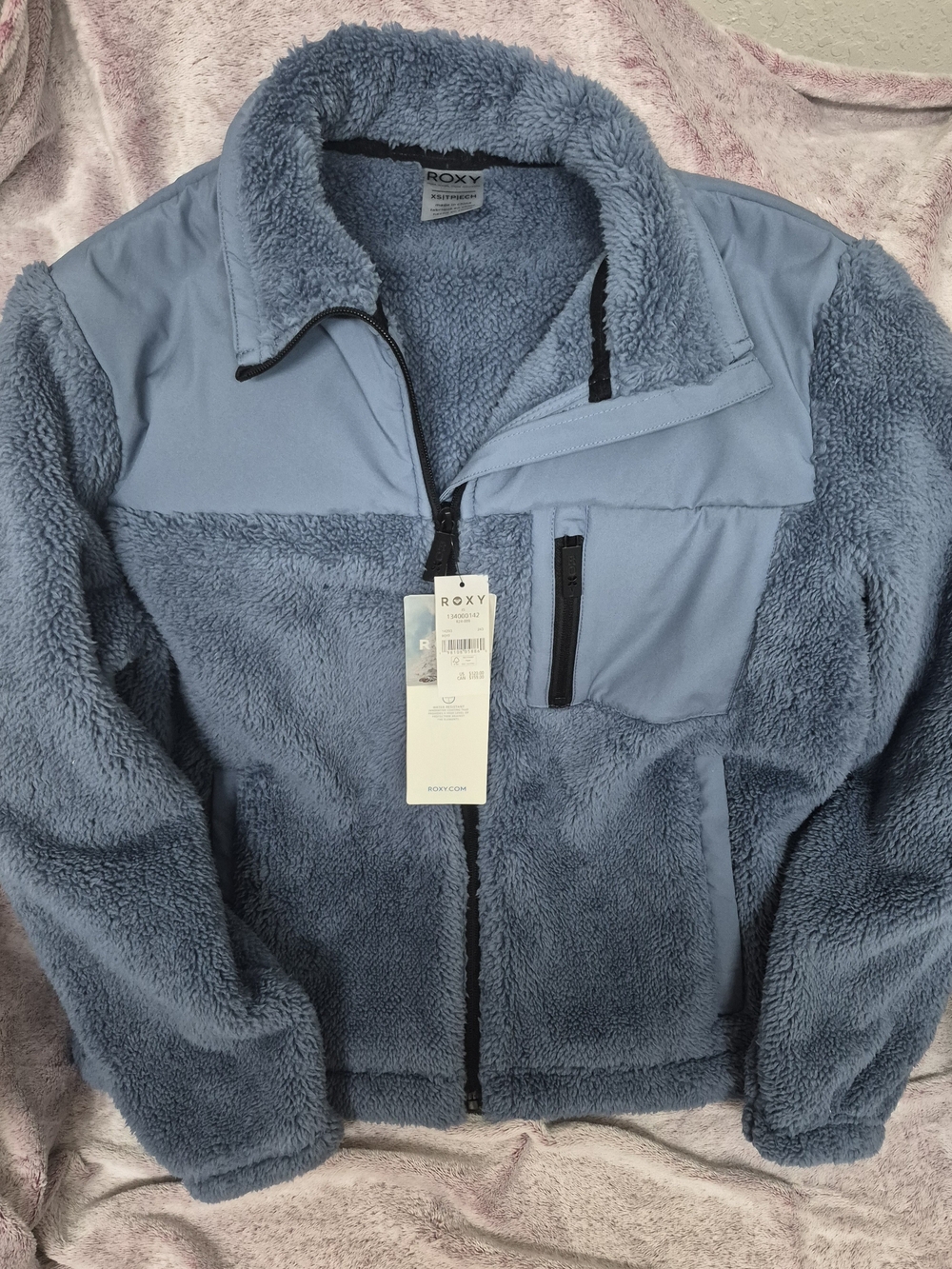 Roxy Light Blue Sherpa Fleece Jacket